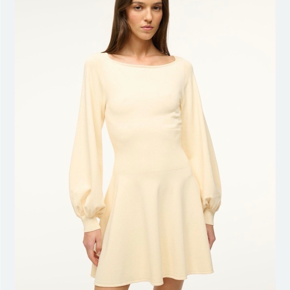 STAUD CLAUDE DRESS BUTTERCREAM